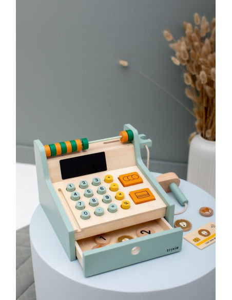 Wooden Store Cash Register with Accessories